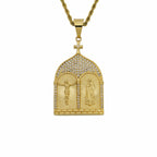 Classic Style Jesus & Our Lady Church Door Necklace