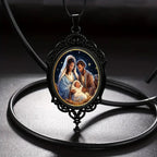 Gothic Style Black Vintage Border Nativity Alloy Necklace