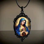 Gothic Style Vintage Border Our Lady of Guadalupe Necklace