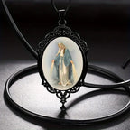 Gothic Style Vintage Border Our Lady of Grace Necklace