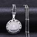 Retro Style Gem-set St. Benedict Medal Pendant Necklace