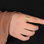 Classic Style JESUS St. Benedict Symbol Titanium Adjustable Ring
