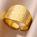 Classic Style JESUS St. Benedict Symbol Titanium Adjustable Ring