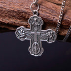 Classic Style Carmelite Five-in-One Four-Way Cross Pendant Alloy Necklace