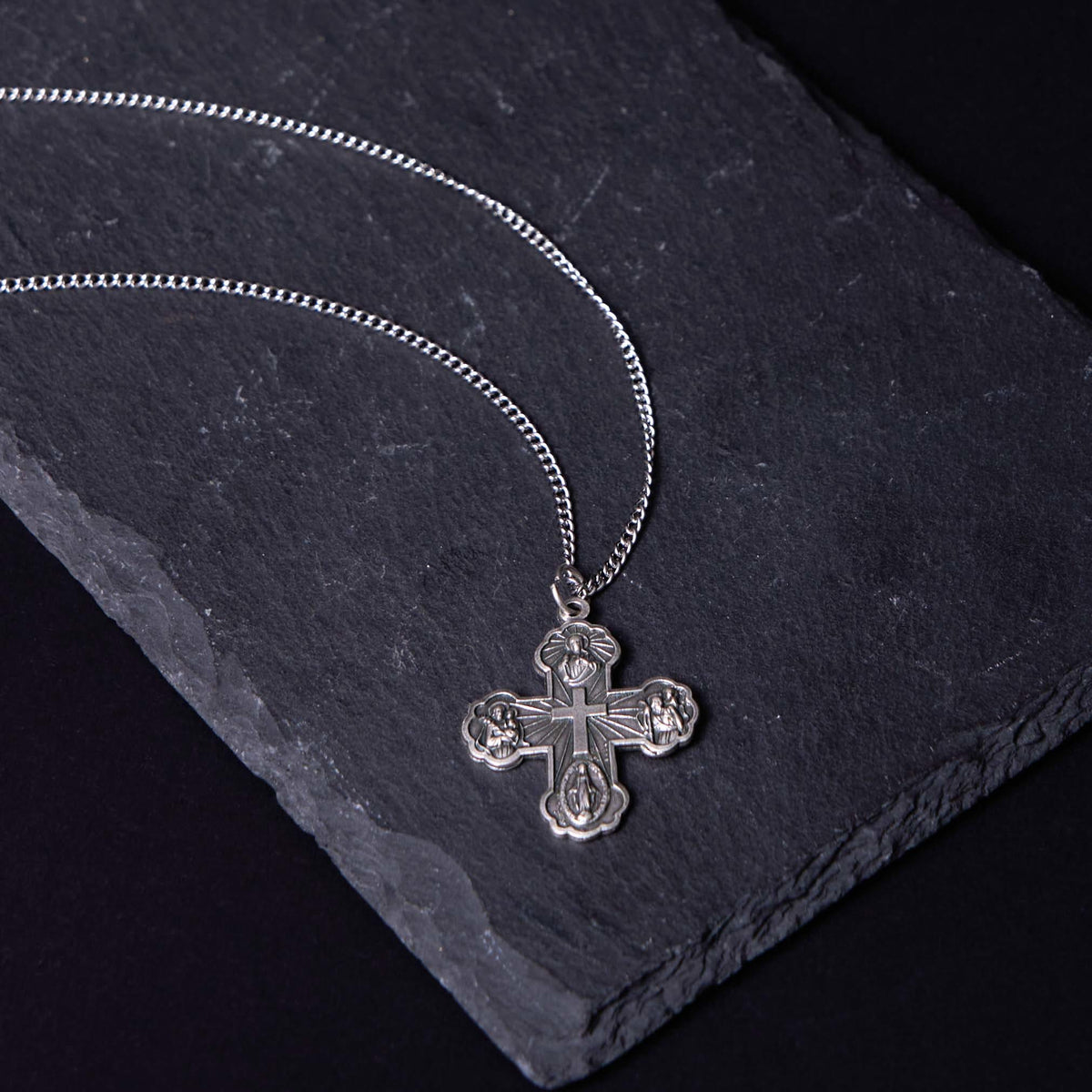 Classic Style Carmelite Five-in-One Four-Way Cross Pendant Alloy Necklace