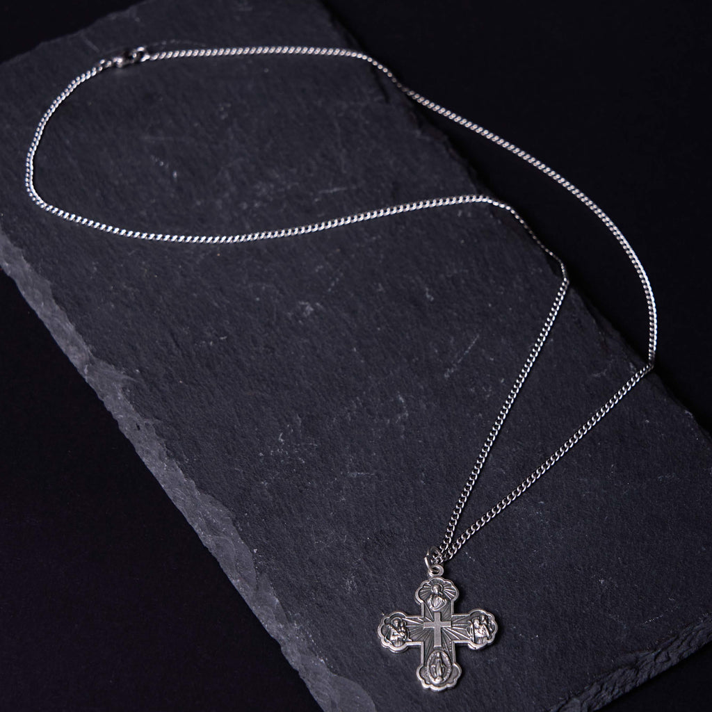 Classic Style Carmelite Five-in-One Four-Way Cross Pendant Alloy Necklace