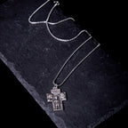 Classic Style Jesus Mary Joseph Guardian Cross Pendant Alloy Necklace