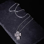 Classic Style Jesus Mary Joseph Guardian Cross Pendant Alloy Necklace