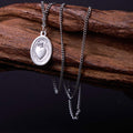 Classic Style Sacred Heart of Jesus Cross Flower Pendant Necklace