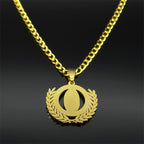 Classic Style Olive Branch with Our Lady of Guadalupe Rhinestones Pendant Necklace