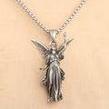 Classic Style Heavenly Protection Guardian Angel Titanium Pendant Necklace