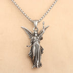 Classic Style Heavenly Protection Guardian Angel Titanium Pendant Necklace
