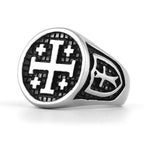 Retro Minimalist Style Jerusalem Cross Ring