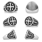Retro Minimalist Style Jerusalem Cross Ring