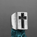Retro Minimalist Style Broadside Cross Ring