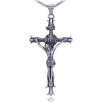 Retro Style Stainless Steel Crucifix Jewelry Chain Pendant Necklace