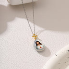 Simple Fashion Style Crystal Jesus Series Pendant Necklace