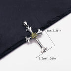 Fashion Sober Style Cross of God's Eye Square Pearl Chain Pendant Necklace