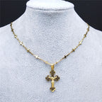 Retro Noble Style Crucifix with Cross Chain Pendant Necklace