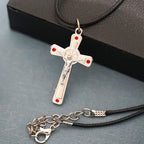Retro Claasic Style Crucifix with Colorful Gemstone Pendant Necklace