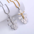 Classic Style Retro Crucifix with Angels Pendant Necklace