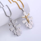 Classic Style Retro Crucifix with Angels Pendant Necklace