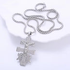 Classic Style Retro Crucifix with Angels Pendant Necklace