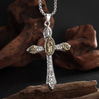 Classic Style Retro Crucifix with Our Lady of Guadalupe Pendant Necklace