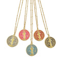 Refined Style St. Benedict Gold Plated Brass Pendant Necklace