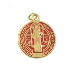 Refined Style St. Benedict Gold Plated Brass Pendant Necklace