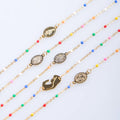 Fresh Elegant Style Colorful Clavicle Chain Necklace with Cross & 5 Medals Options