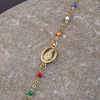 Fresh Elegant Style Colorful Clavicle Chain Necklace with Cross & 5 Medals Options