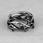 Crafted Retro Style Jesus Crown of Thorns Titanium Steel Ring