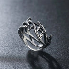 Crafted Retro Style Jesus Crown of Thorns Titanium Steel Ring