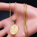 Classic Style Our Lady of Fatima Pendant Crafted Blessing Necklace