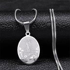 Classic Style Our Lady of Fatima Pendant Crafted Blessing Necklace