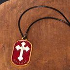 Modern Design Style Jerusalem Cross Protection Shield Pendant Necklace