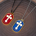Modern Design Style Jerusalem Cross Protection Shield Pendant Necklace
