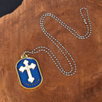 Modern Design Style Jerusalem Cross Protection Shield Pendant Necklace