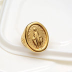 Classic Minimalist Style Virgin Mary Miraculous Medal Faith Connection Ring