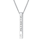 Minimalist Design Style Bible Verse Strength Faith Inspiration Pendant Necklace (8 Verses)