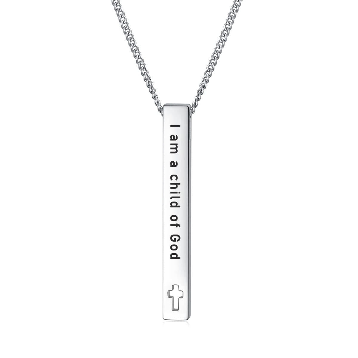 Minimalist Design Style Bible Verse Strength Faith Inspiration Pendant Necklace (8 Verses)