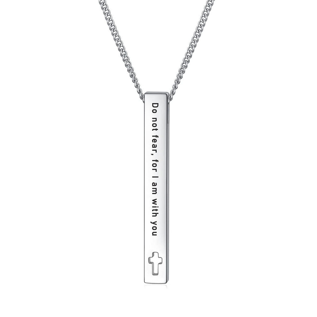 Minimalist Design Style Bible Verse Strength Faith Inspiration Pendant Necklace (8 Verses)