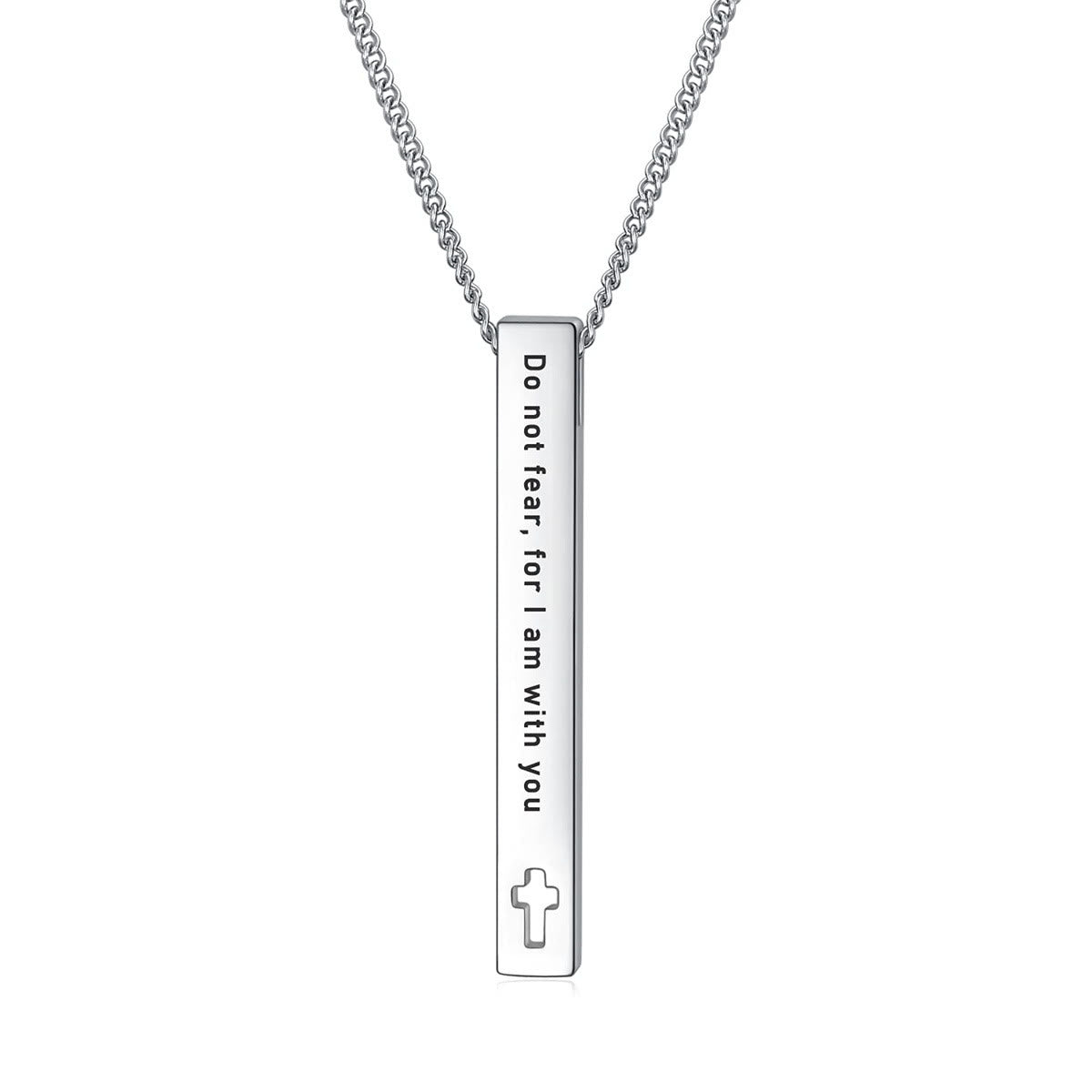 Minimalist Design Style Bible Verse Strength Faith Inspiration Pendant Necklace (8 Verses)