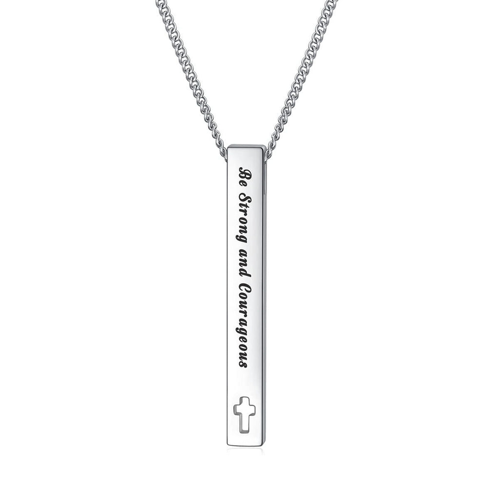Minimalist Design Style Bible Verse Strength Faith Inspiration Pendant Necklace (8 Verses)