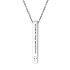 Minimalist Design Style Bible Verse Strength Faith Inspiration Pendant Necklace (8 Verses)