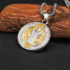 Classic Retro Style Crafted St. Benedict Sacred Protection Pendant Necklace