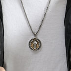 Classic Retro Style Crafted St. Benedict Sacred Protection Pendant Necklace