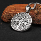 Classic Retro Style Crafted St. Benedict Sacred Protection Pendant Necklace