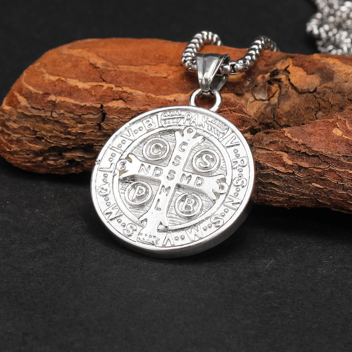 Classic Retro Style Crafted St. Benedict Sacred Protection Pendant Necklace